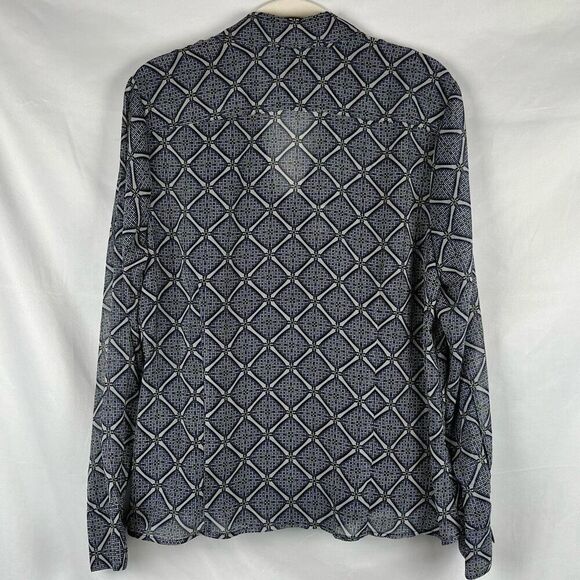 George Me By Mark Eisen Plaid Ruffle Button Down Blouse XL - Picture 4 of 12